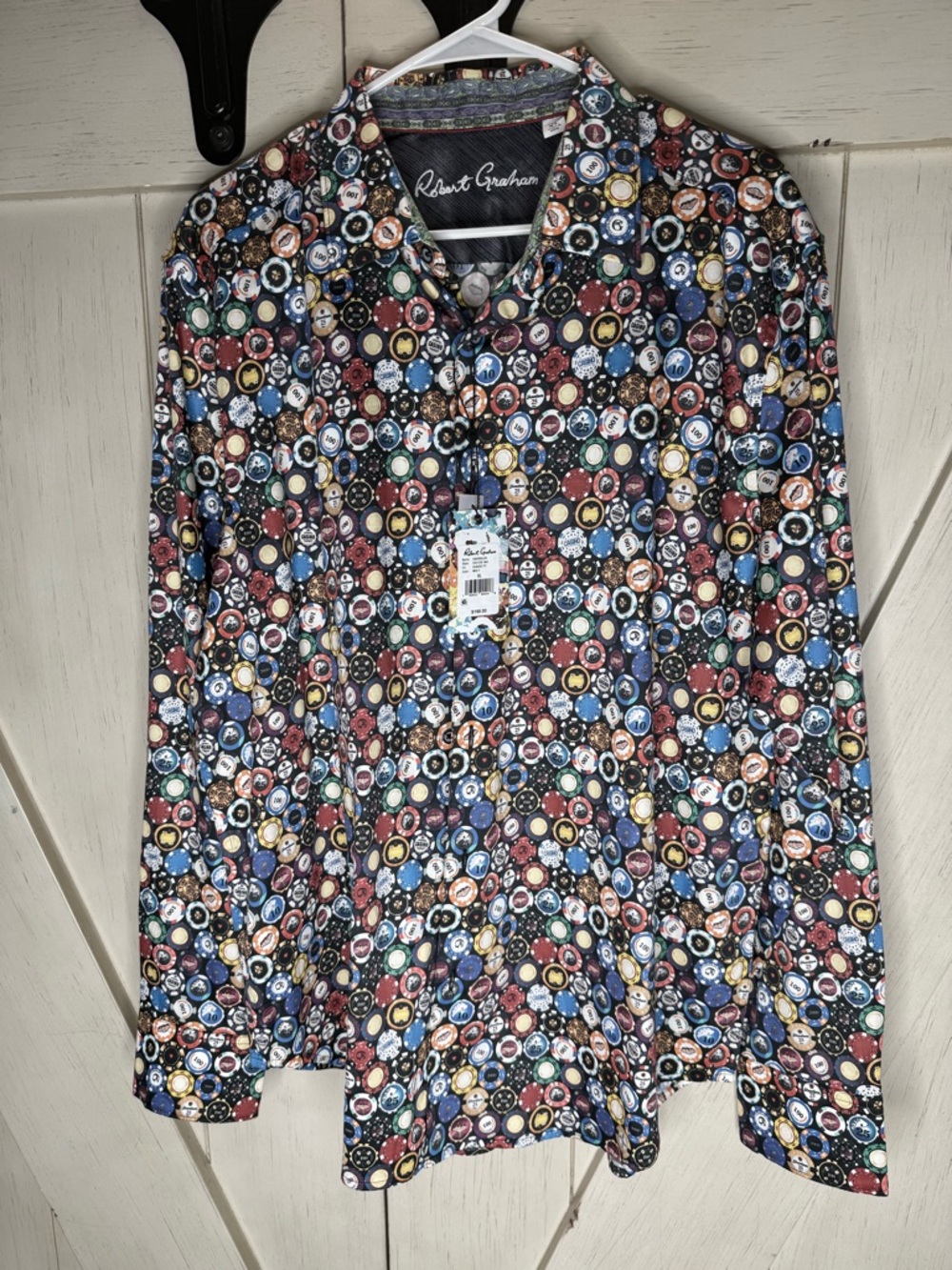 Robert Graham Multicolor Poker Chip Print Dress Shirt